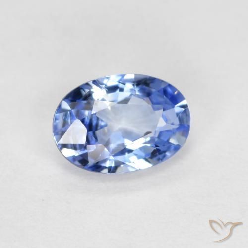 0.56 ct Blue Sapphire Stone, Natural Sapphire in Oval Facet Shape for Sale