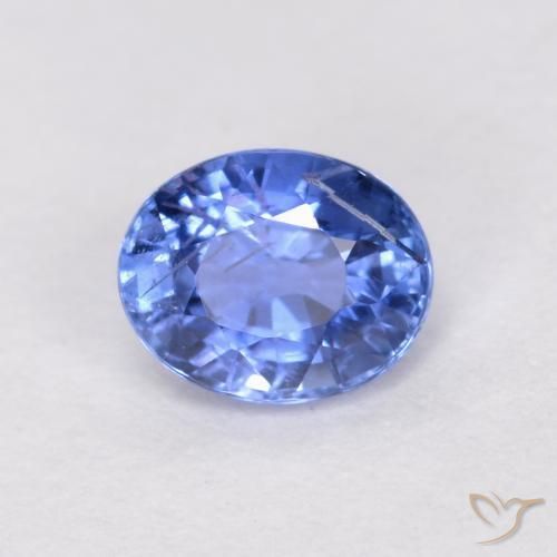 0.52 ct Blue Sapphire Stone, Natural Sapphire in Oval Facet Shape for Sale