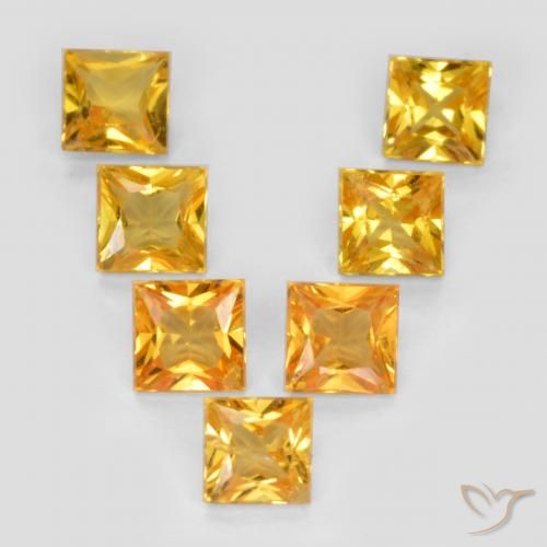 2.26 ct Yellow Sapphire, 3.5 x 3.5 mm Princess Cut From Tanzania, Photo A