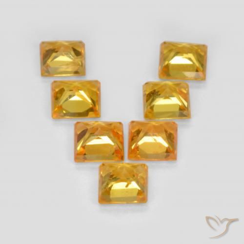 Sapphire Gemstones in 3.5 x 3.5 mm Size for Sale, Sapphire Stones in Dark Golden Color