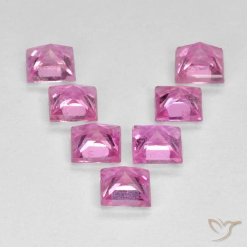 Sapphire Gemstones in 3.4 x 3.4 mm Size for Sale, Sapphire Stones in Royal Purple Pink Color