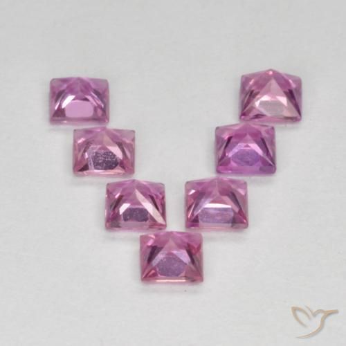 Sapphire Gemstones in 2.7 x 2.7 mm Size for Sale, Sapphire Stones in Royal Purple Pink Color