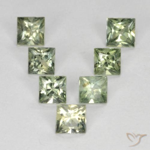 1.19ctw Natural Light Sage Green Sapphire, Square, VS