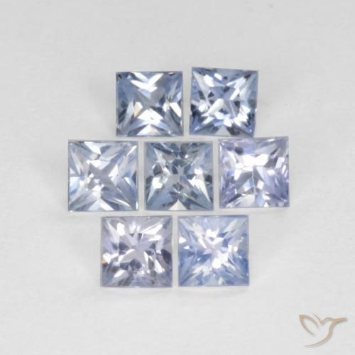 1.04 ctw Blue Sapphire Stones, Natural Sapphire in Princess-Cut Shape for Sale