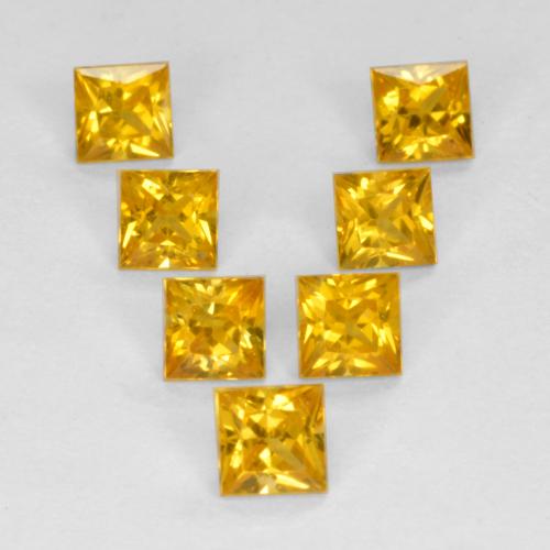 Dorado Zafiro Gema - 0.2ct Corte Princesa (ID: 562978)