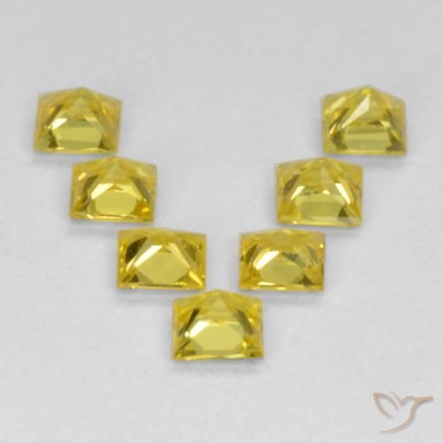 Sapphire Gemstones in 2.7 x 2.7 mm Size for Sale, Sapphire Stones in Yellow Color