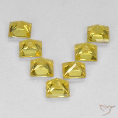 Sapphire Gemstones in 2.7 x 2.6 mm Size for Sale, Sapphire Stones in Yellow Color