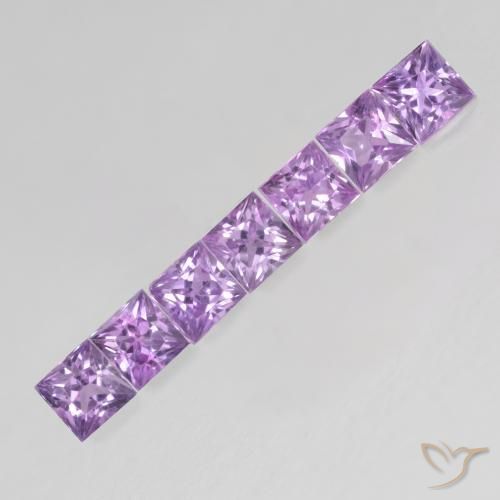 0.85 ctw Violet Sapphire Stones, Natural Sapphire in Princess-Cut Shape for Sale