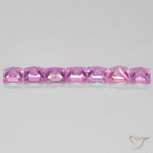 Sapphire Gemstones in 2.3 x 2.3 mm Size for Sale, Sapphire Stones in Royal Purple Pink Color