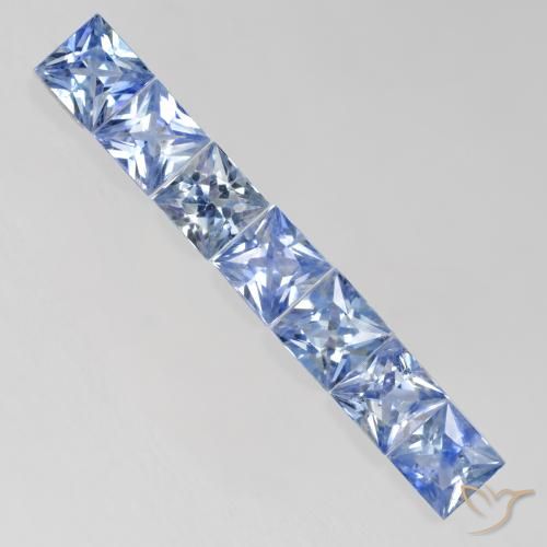 1.26ctw Natural Light Purplish Blue Sapphire, Square, VS
