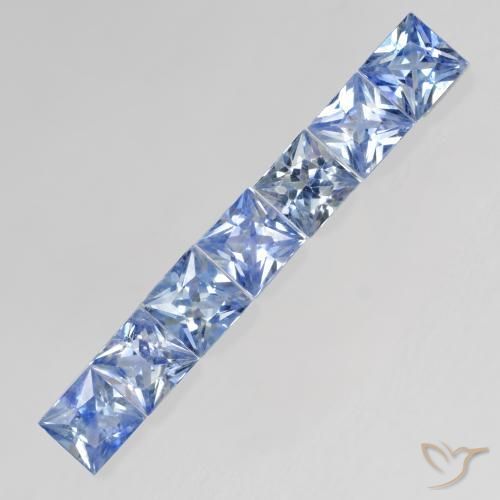 1.26 ctw Blue Sapphire Stones, Natural Sapphire in Princess-Cut Shape for Sale
