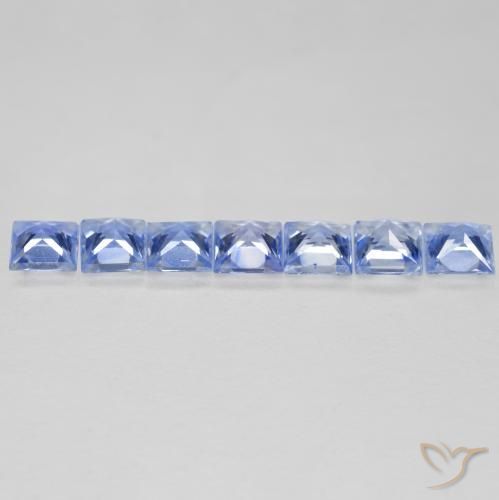 Sapphire Gemstones in 3 x 3 mm (calibrated) Size for Sale, Sapphire Stones in Light Purplish Blue Color