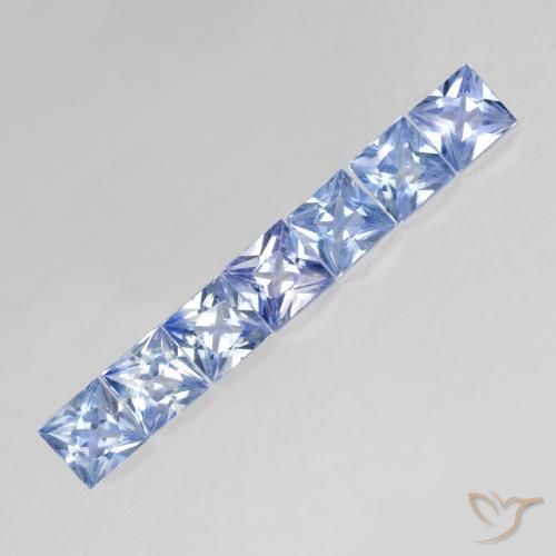 1.23 ctw Blue Sapphire Stones, Natural Sapphire in Princess-Cut Shape for Sale