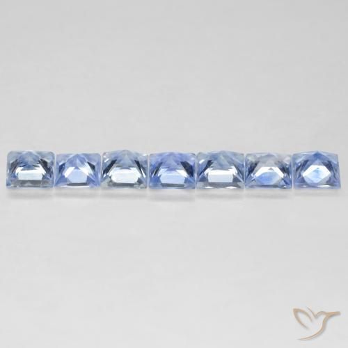 Sapphire Gemstones in 2.9 x 2.8 mm Size for Sale, Sapphire Stones in Pastel Blue Color