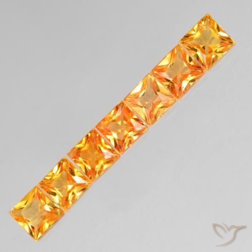 2.20ctw Natural Honey Orange Sapphire, Square, VS