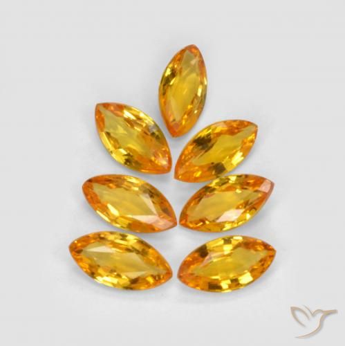 1.23ctw Natural Deep Orange-Gold Sapphire, Marquise, VS