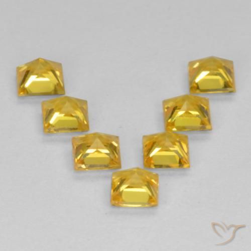 Sapphire Gemstones in 2.7 x 2.7 mm Size for Sale, Sapphire Stones in Golden Color