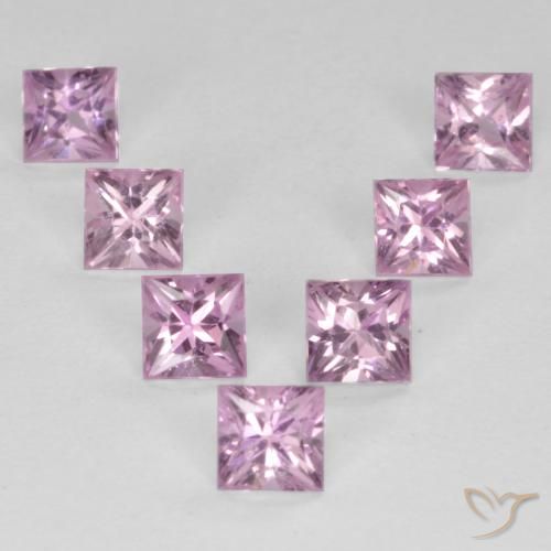 Rose Pourpre Saphir gemme - 0.2ct Coupe-princess (ID: 562999)