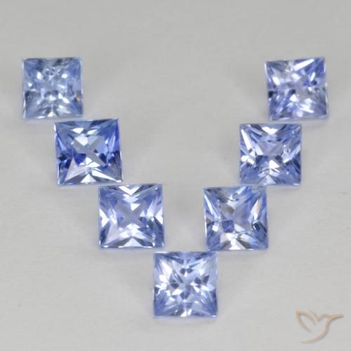 1.45 ct Blue Sapphire, 3.1 x 3 mm Princess Cut From Tanzania, Photo A