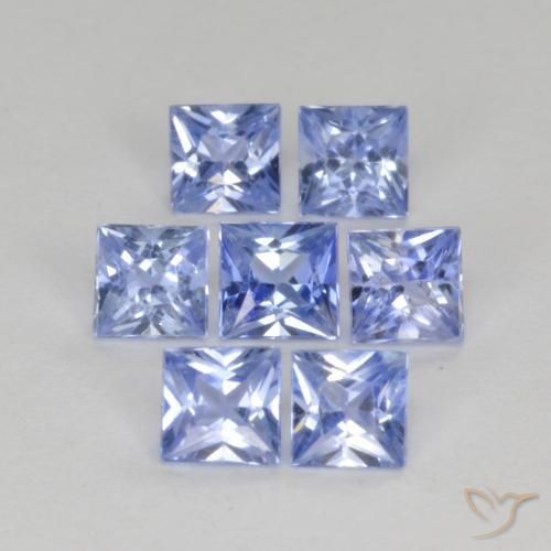 1.45 ctw Blue Sapphire Stones, Natural Sapphire in Princess-Cut Shape for Sale