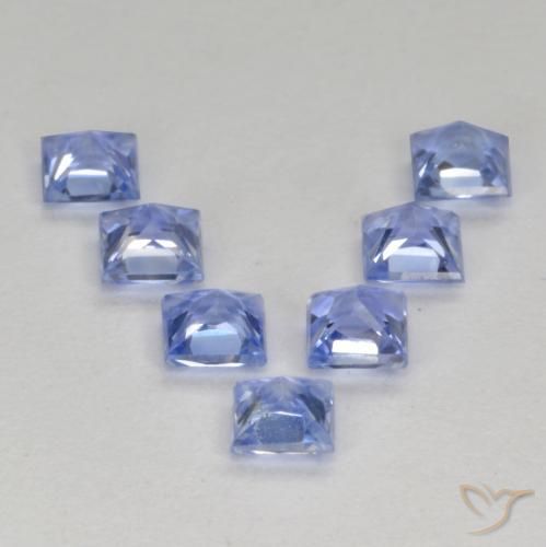 Sapphire Gemstones in 3 x 3 mm (calibrated) Size for Sale, Sapphire Stones in Pastel Blue Color