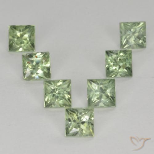 1.59ctw Natural Light Green Sapphire, Square, VS
