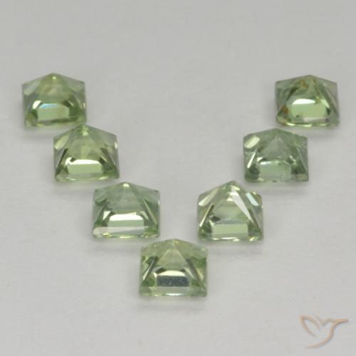Sapphire Gemstones in 3 x 3 mm (calibrated) Size for Sale, Sapphire Stones in Light Green Color