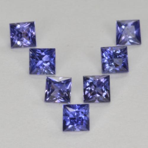 Azul noche Zafiro Gema - 0.1ct Corte Princesa (ID: 563002)