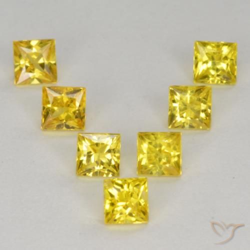 1.03ctw Natural Medium-Light Yellow Sapphire, Square, VS