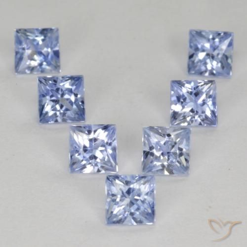 1.51ctw Natural Pastel Blue Sapphire, Square, VS