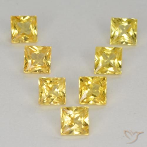 1.43ctw Natural Medium Yellow Sapphire, Square, VS