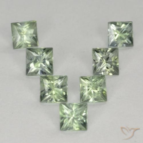 1.15ctw Natural Light Green Sapphire, Square, VS