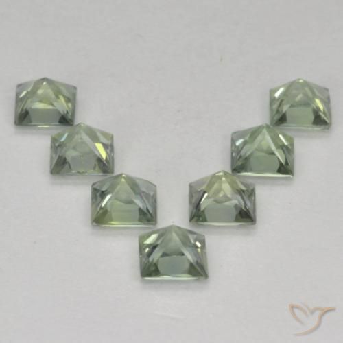 Sapphire Gemstones in 3 x 3 mm (calibrated) Size for Sale, Sapphire Stones in Light Green Color