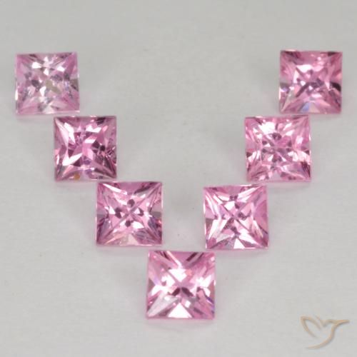 Rosado púrpura real muy claro Zafiro Gema - 0.2ct Corte Princesa (ID: 563011)
