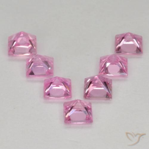 Sapphire Gemstones in 3 x 3 mm (calibrated) Size for Sale, Sapphire Stones in Very Light Royal Purple Pink Color