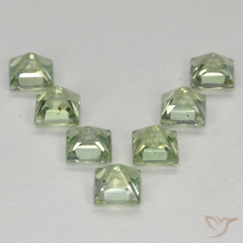 Sapphire Gemstones in 3 x 3 mm (calibrated) Size for Sale, Sapphire Stones in Light Green Color