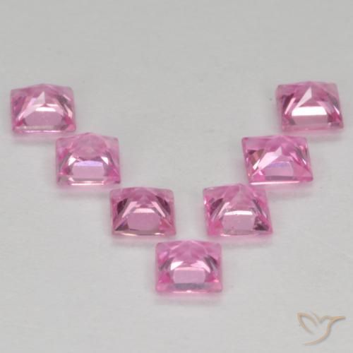 Sapphire Gemstones in 2.8 x 2.7 mm Size for Sale, Sapphire Stones in Very Light Royal Purple Pink Color