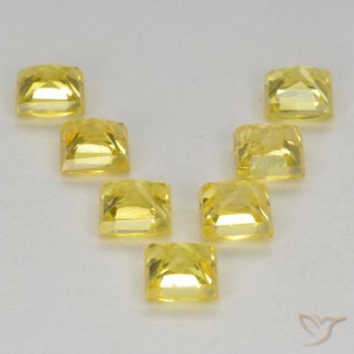 Sapphire Gemstones in 3.2 x 3.1 mm Size for Sale, Sapphire Stones in Yellow Color