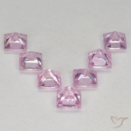 Sapphire Gemstones in 2.8 x 2.8 mm Size for Sale, Sapphire Stones in Cherry Pink Tone Color