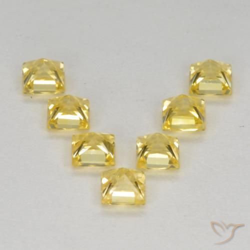 Sapphire Gemstones in 3 x 3 mm (calibrated) Size for Sale, Sapphire Stones in Tuscany Yellow Color