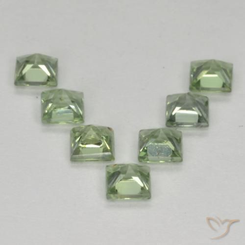 Sapphire Gemstones in 3 x 3 mm (calibrated) Size for Sale, Sapphire Stones in Light Green Color