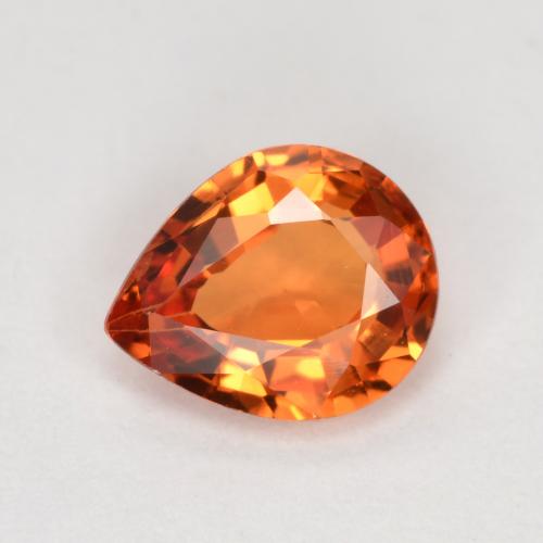 Naranja rojizo Zafiro Gema - 0.6ct Corte en forma de pera (ID: 563830)