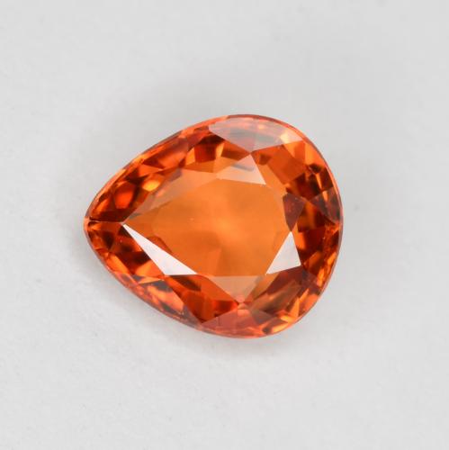 Naranja fuego Zafiro Gema - 0.7ct Corte en forma de pera (ID: 563836)