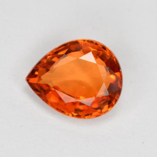 Naranja cálido Zafiro Gema - 0.8ct Corte en forma de pera (ID: 563837)