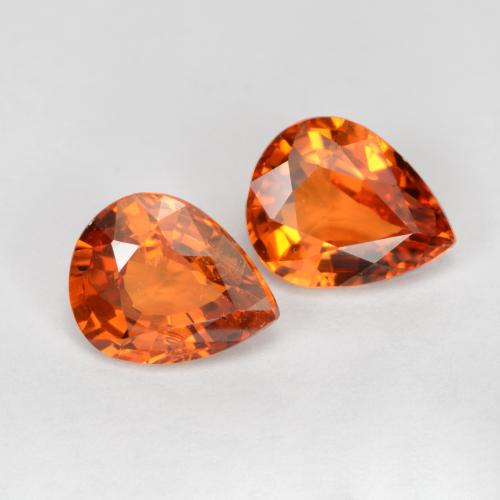 Naranja fuego Zafiro Gema - 0.7ct Corte en forma de pera (ID: 563838)