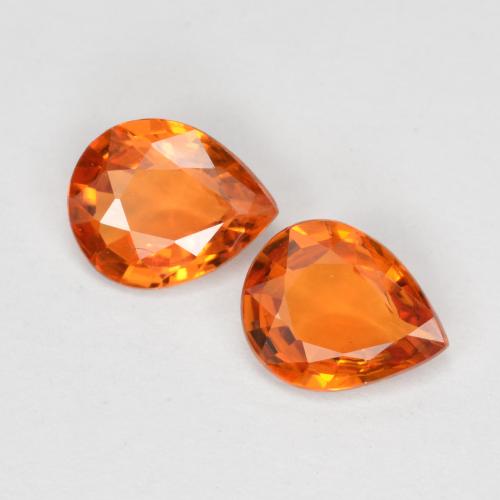Amber Orange Sapphire Gem - 0.6ct Pear Facet (ID: 563839)