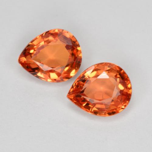 Reddish Orange Sapphire Gem - 0.8ct Pear Facet (ID: 563840)