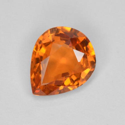 Fire Orange Sapphire Gem - 0.5ct Pear Facet (ID: 564388)
