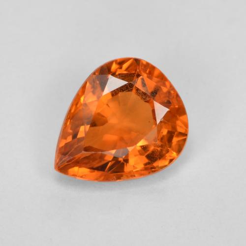 Fire Orange Sapphire Gem - 0.6ct Pear Facet (ID: 564389)