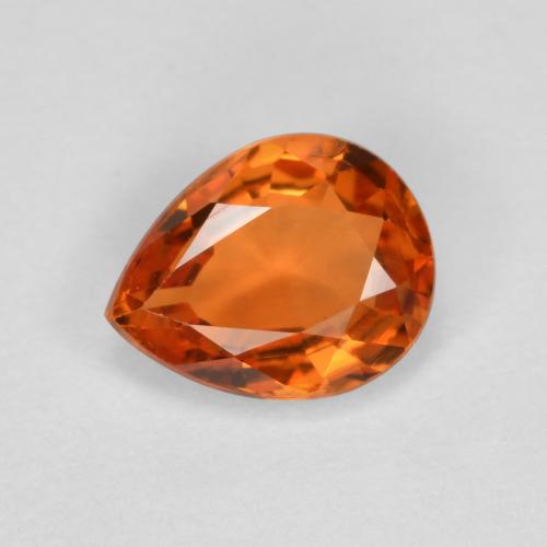 Naranja medio Zafiro Gema - 0.7ct Corte en forma de pera (ID: 564393)